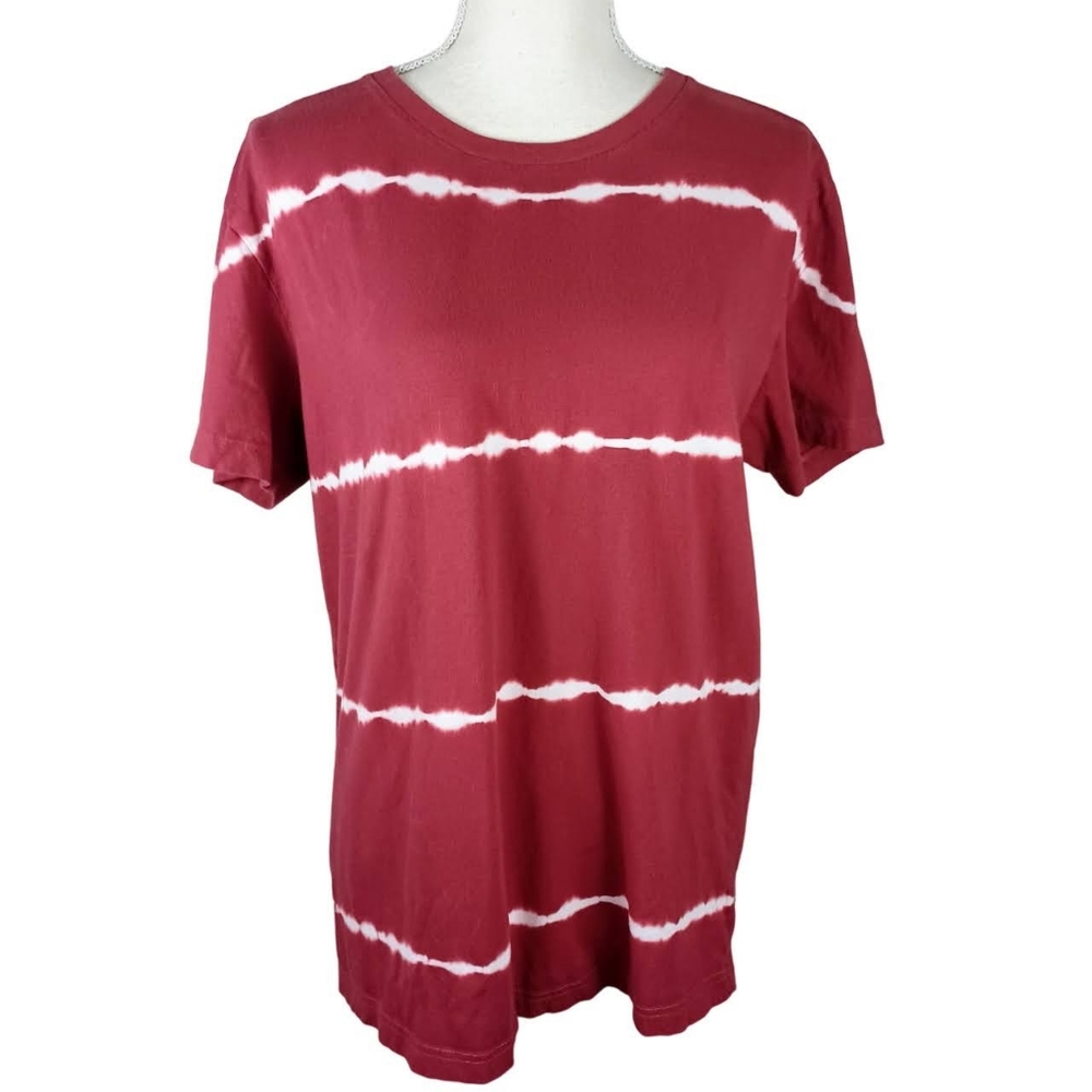 🔥4/$20 Aeropostale Tie Dye T-Shirt Medium Red & White Striped -Short Sleeve